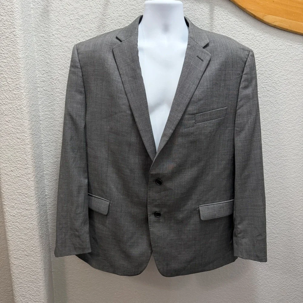 Brooks Brothers 1818 Fitzgerald Wool Blazer Men's‎ Gray Made in Italy Size 44R